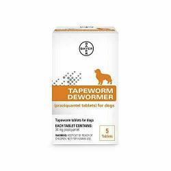 Bayer Tapeworm Dewormer Tablets for Dogs 5 pack