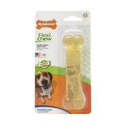 Nylabone Flexi Chew Wolf Durable Chicken Flavor Chew Bone