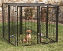 Stephens Pipe & Steel 5ftx5ftx4ft Dog Yard Kennel with Sunblock Top