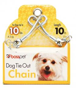 Boss Pet Tie Out Dog 1.8 Chain 10 Ft