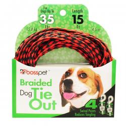 Boss Pet Small Dog Poly Rope Tie Out 15 Ft