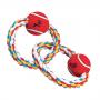 Zanies Knotted 13 inch Twin Loops Rope Bone with Tennis Balls Dog Toy
