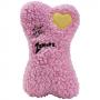 Zanies Pink Embroidered Berber Bone Plush Dog Toy