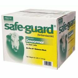 Merck Safe-Guard Medicated DeWormer Beef Cattle Block 25 lb