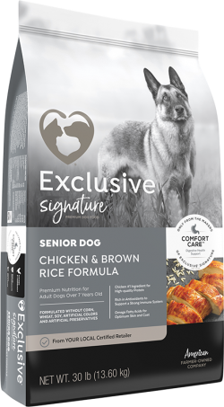 Exclusive Signature Senior Chicken & Brown Rice Dog Food 30 lb