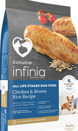 Infinia Chicken & Brown Rice Recipe Dog Food 30 lb