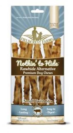 Fieldcrest Farms Nothin' To Hide Rawhide Alt. Small Twist Sticks Beef Chew