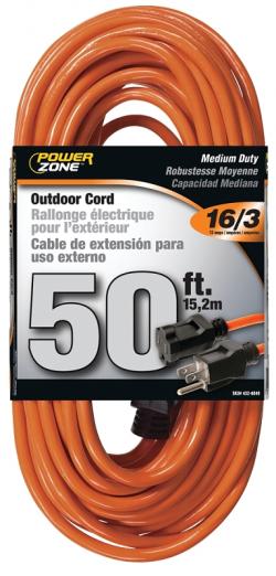 Power Zone 16\3 Medium Duty Outdoor Extension Cord 50 feet