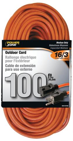 Power Zone 16\3 Medium Duty Outdoor Extension Cord 100 feet
