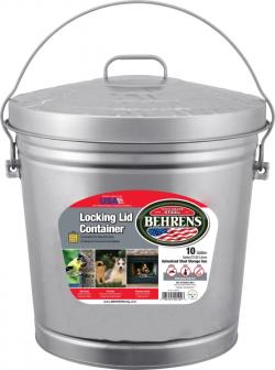 Behrens Galvanized Steel Locking Lid Can 10 gallon