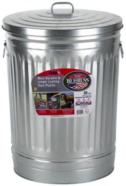 Behrens Galvanized Steel Trash Can 20 gallon with Lid