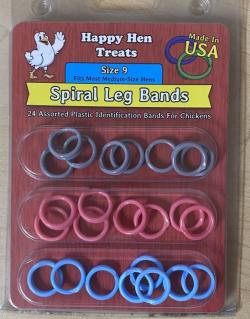 Happy Hen Spiral  Size 9 Leg Bands 24 Pack