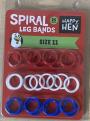 Happy Hen Spiral  Size 11 Leg Bands 24 Pack
