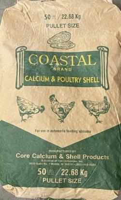 Coastal Brand Calcium & Poultry Shell 50 lb Bag