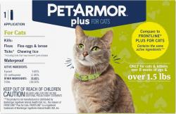 Sergeants PetArmor Plus Flea and Tick Spot Treatment for Cats over 1.5 lbs